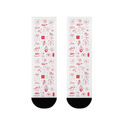 Festive Sublimation Crew Socks - Fun Holiday Design