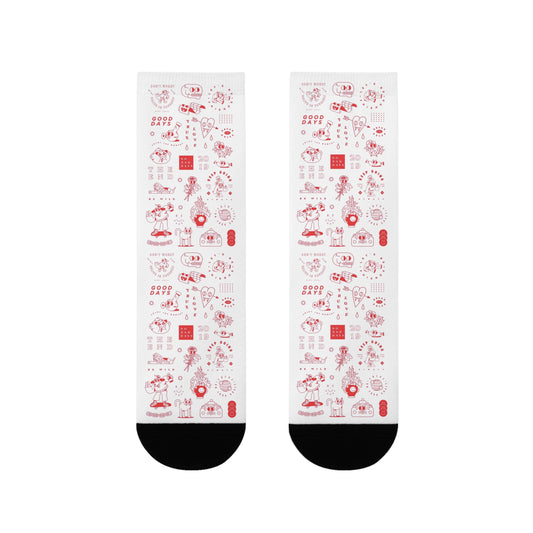 Festive Sublimation Crew Socks - Fun Holiday Design