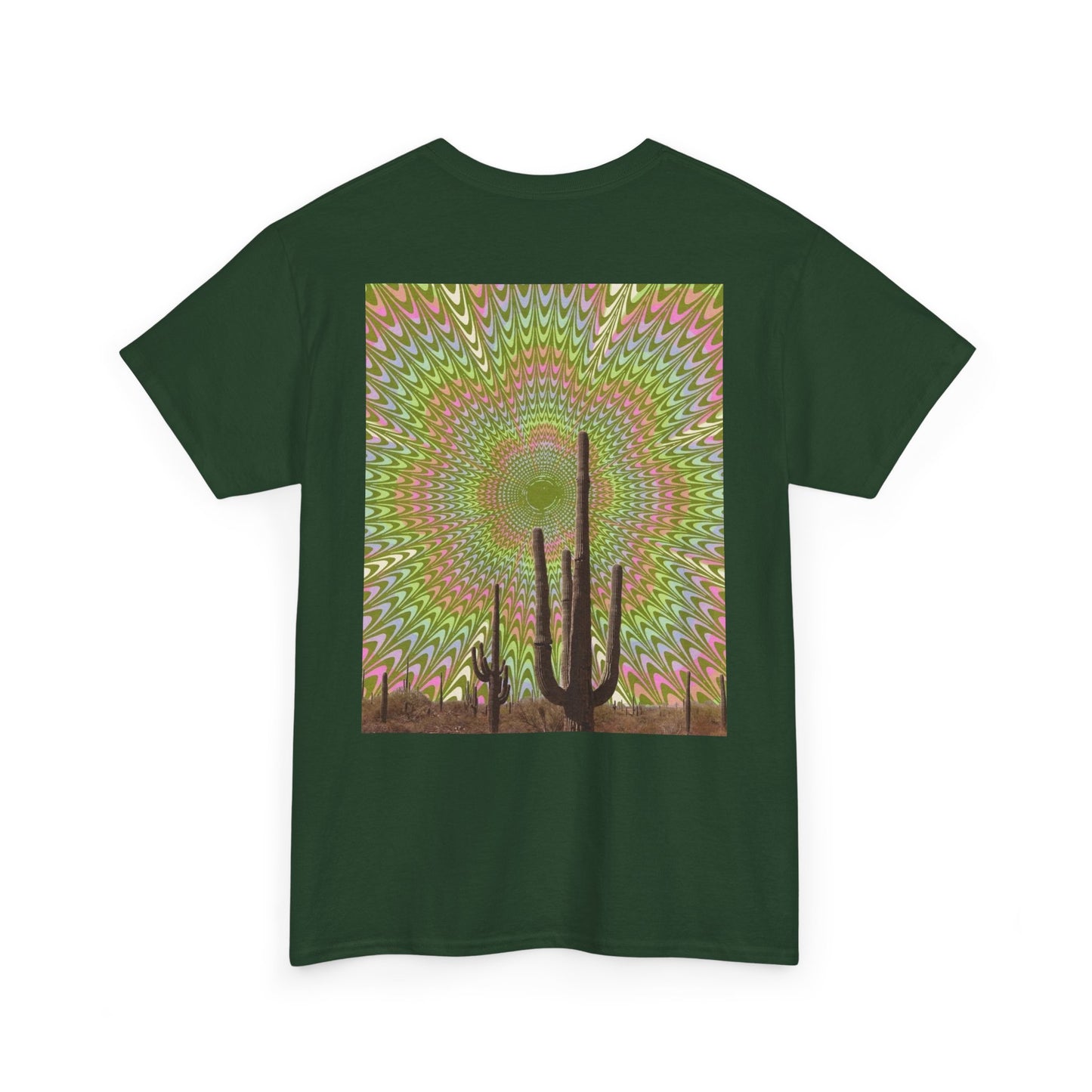 Trippy Western Art with Optical Illusion Cactus - Unisex Garment-DyedTrippy Tee