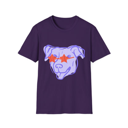 Cool Dog Star Glasses - Unisex Softstyle T-Shirt