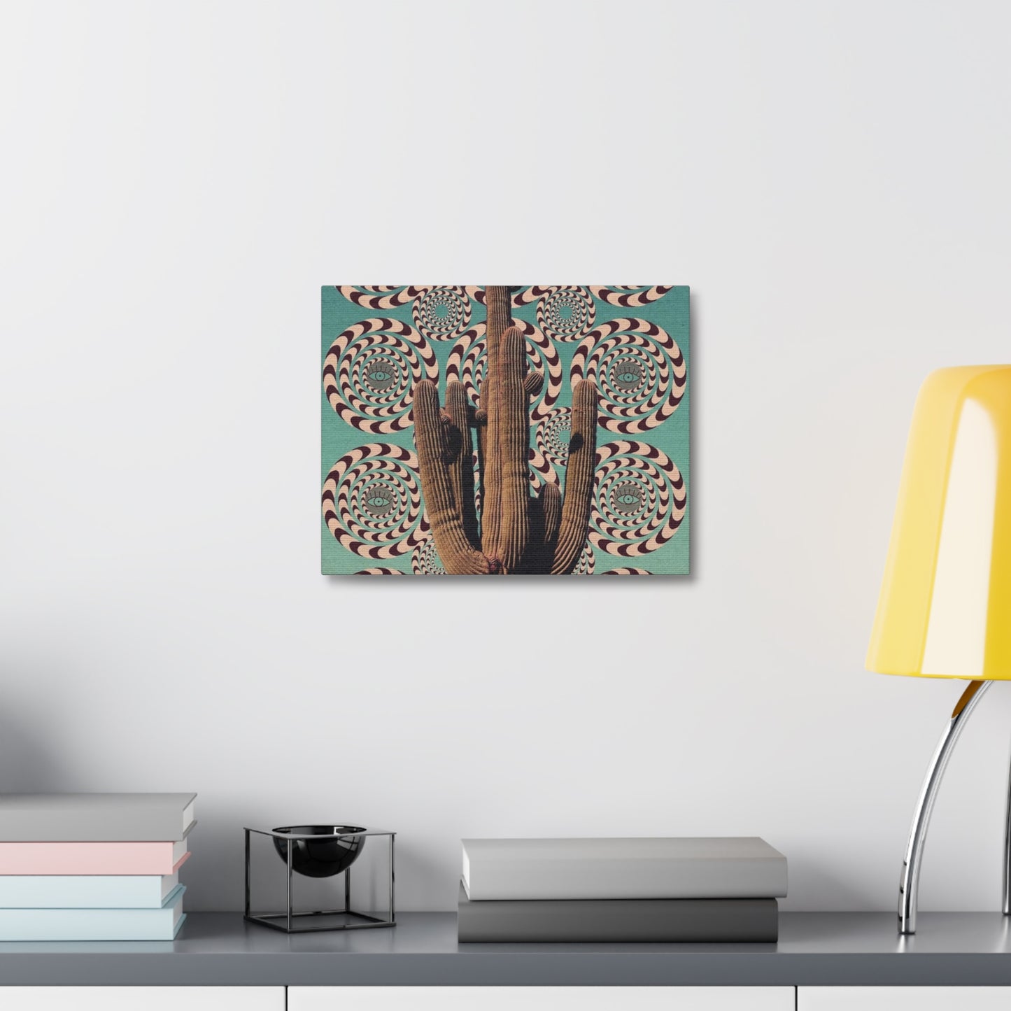 Stretched Canvas with Mystical Cactus Art – Southwest Aesthetic Print