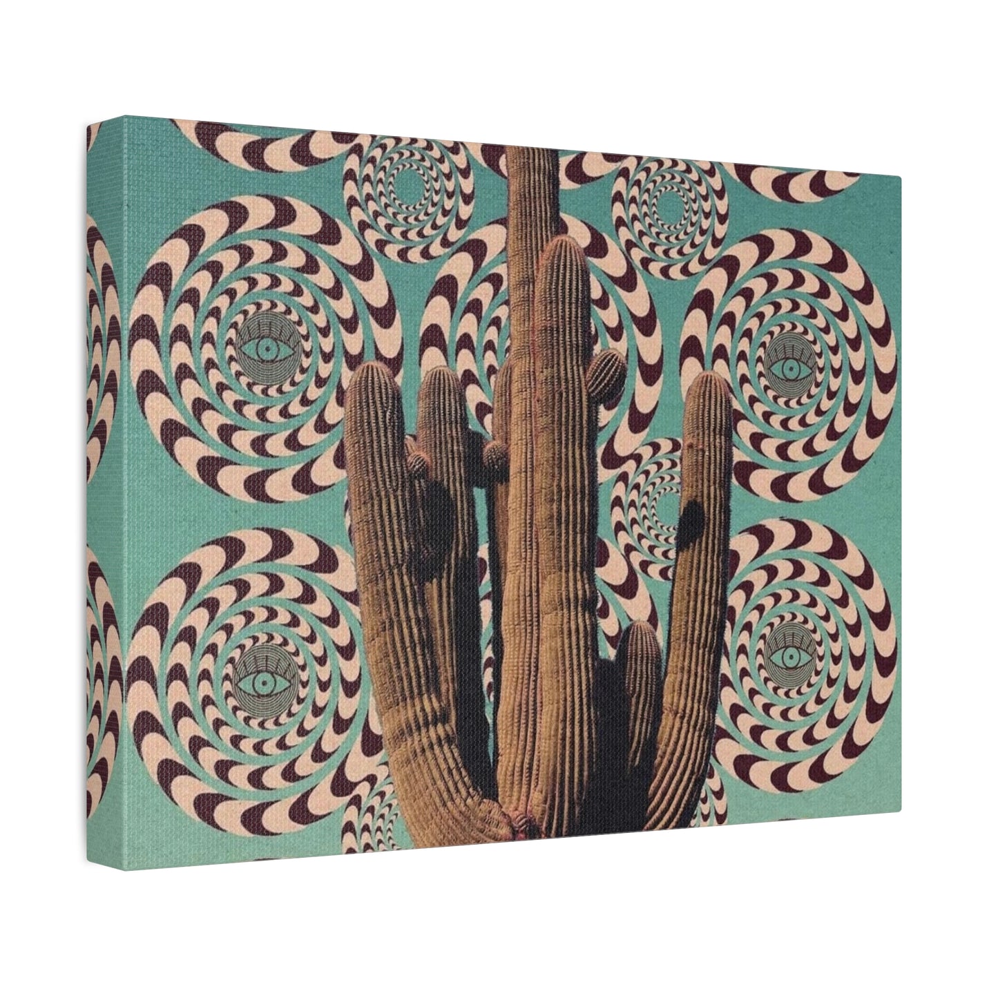 Stretched Canvas with Mystical Cactus Art – Southwest Aesthetic Print