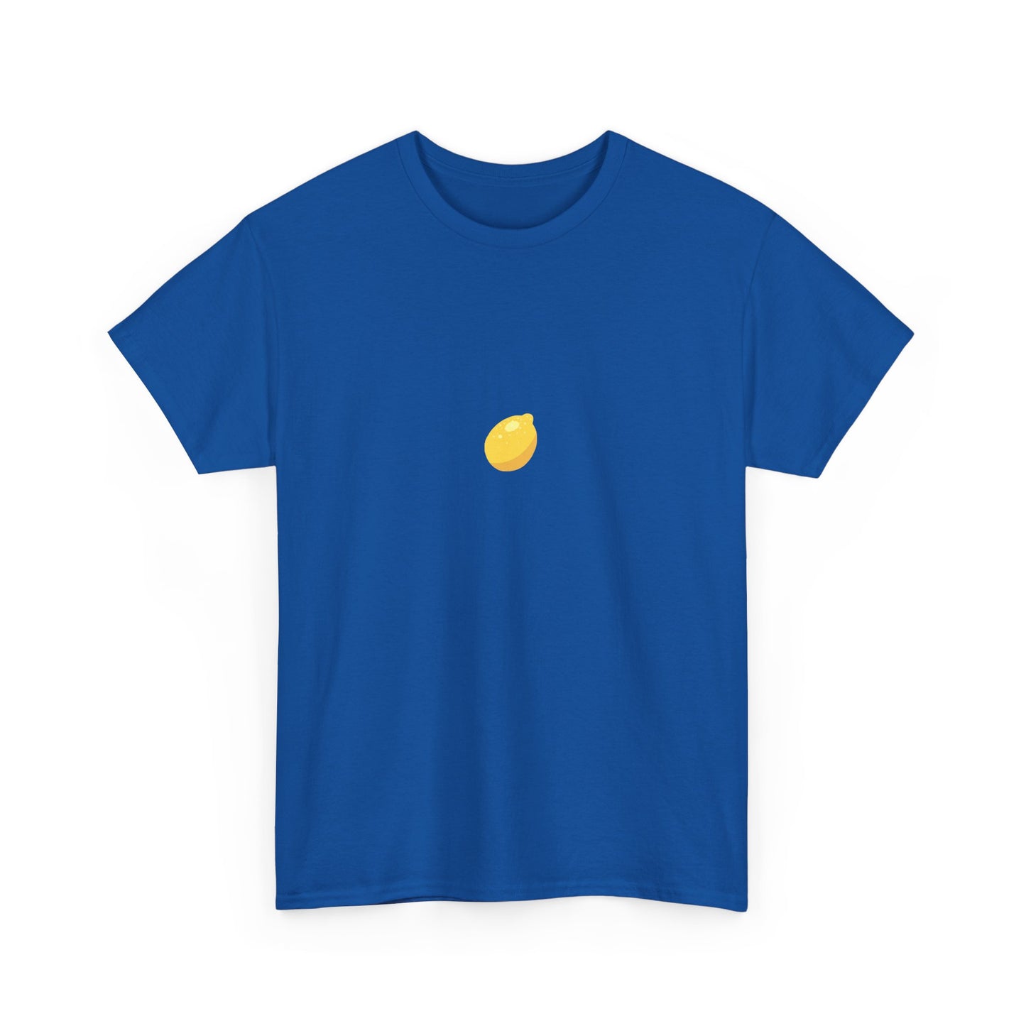 Unisex Minimal Tee with Lemon Embroidery – Casual & Cute