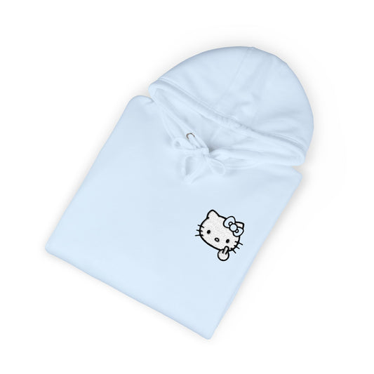 Realistic Hello Kitty Middle Finger Design — Unisex Embroidery Minimalist Hoodie