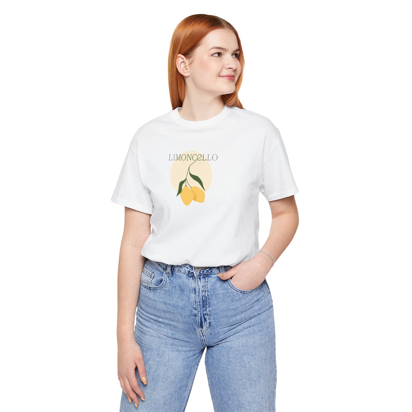 Unisex Minimal Tee with Lemon and Bike Embroidery – Casual & Cute