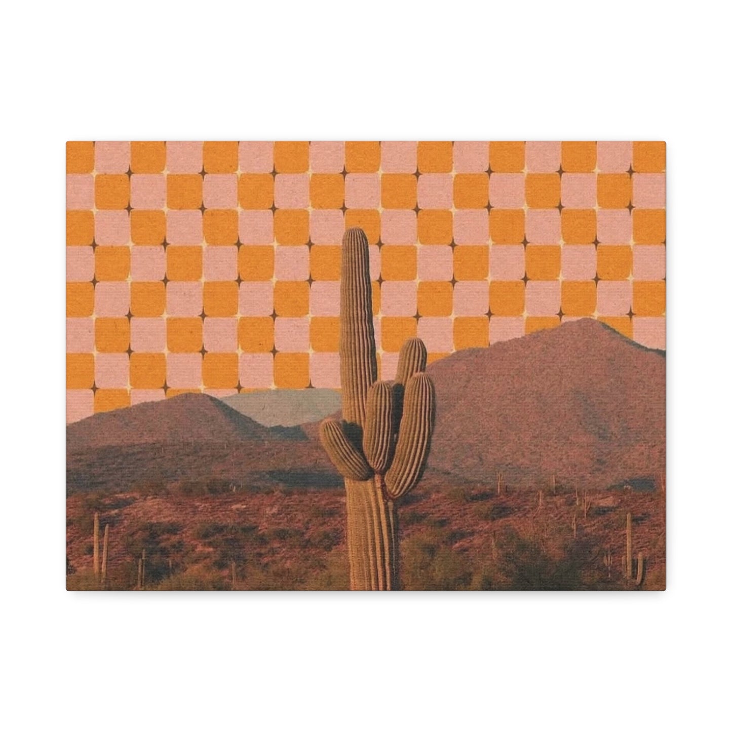 Stretched Canvas with Boho Desert Wall Art – Spiritual Cactus Art