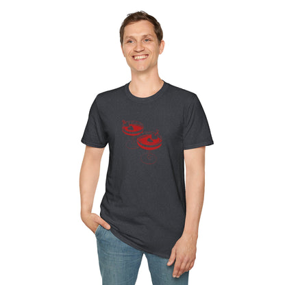 Cute Cocktail Glasses Unisex T-Shirt with Heart Design