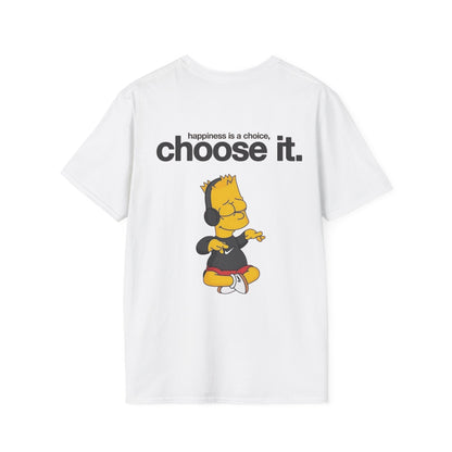 Stylish Unisex T-Shirt — "Choose It" Meditation Bart Graphic Tee