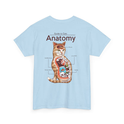 Funny Cat Anatomy Unisex Tee - Mouse, Goldfish Bowl, Love Birds Design