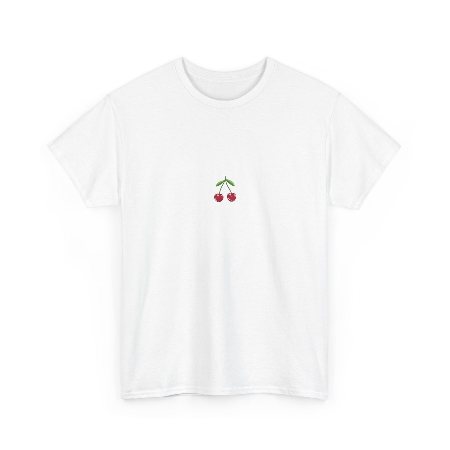 Unisex Heavy Cotton Tee - Cute & Minimalist Cherry Design