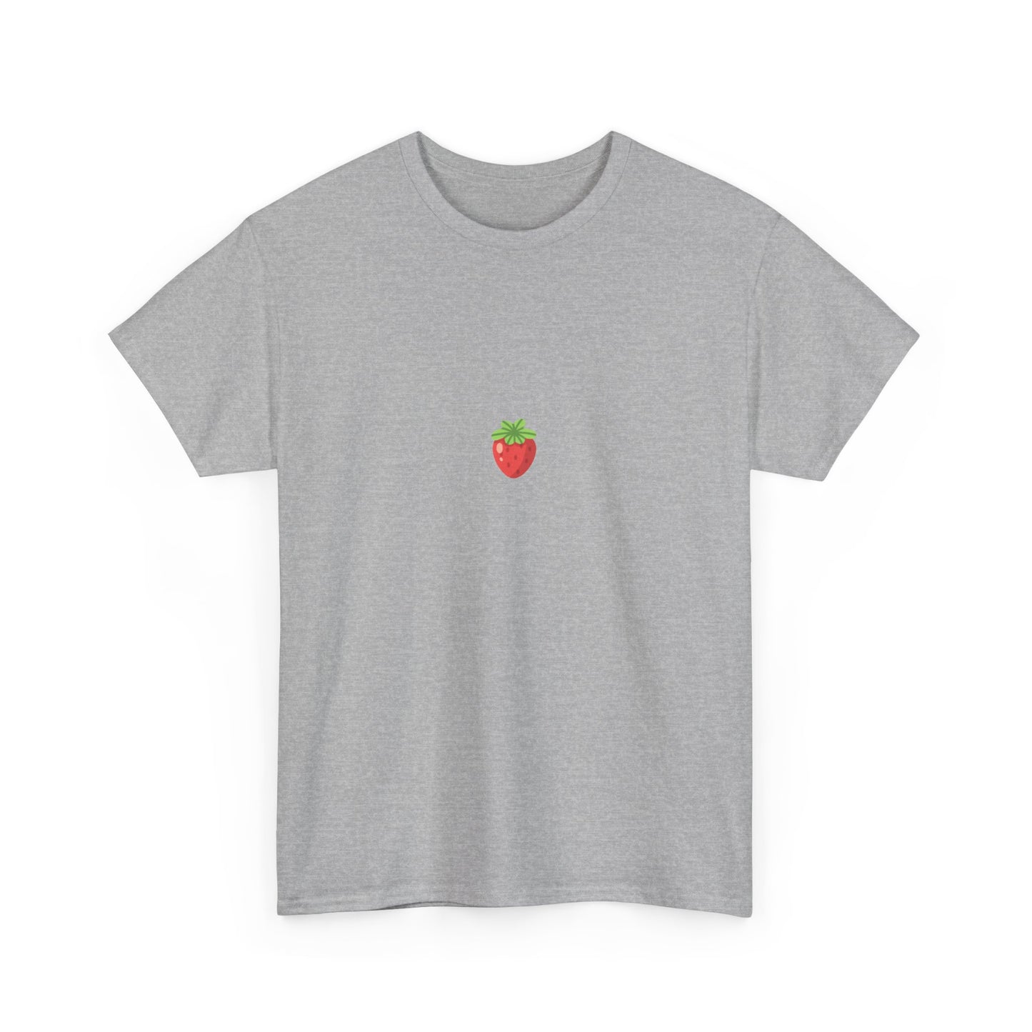 Unisex Minimal Tee with Cute Strawberry Embroidery