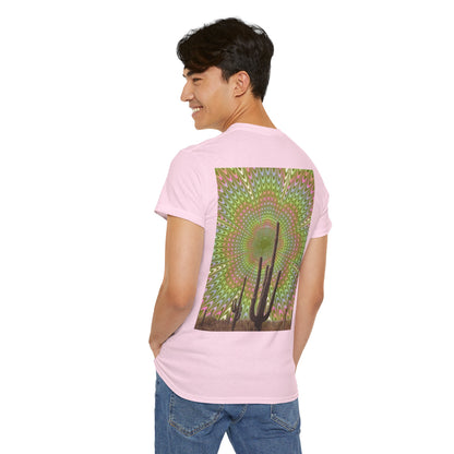 Trippy Western Art with Optical Illusion Cactus - Unisex Garment-DyedTrippy Tee