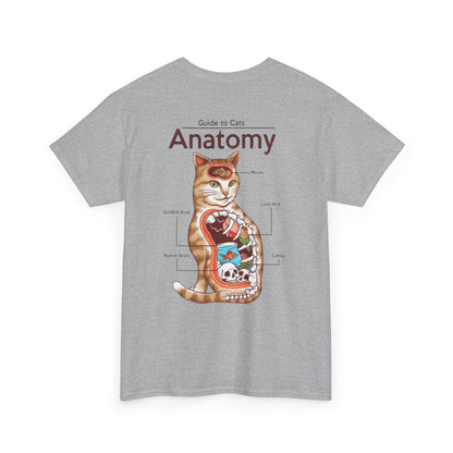 Funny Cat Anatomy Unisex Tee - Mouse, Goldfish Bowl, Love Birds Design