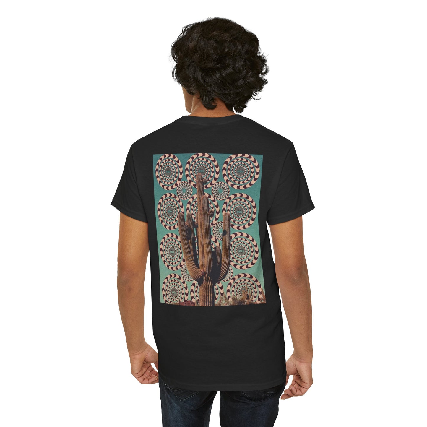 Mystical Unisec Tee - Southwest Aesthetic Cactus & Eye Design