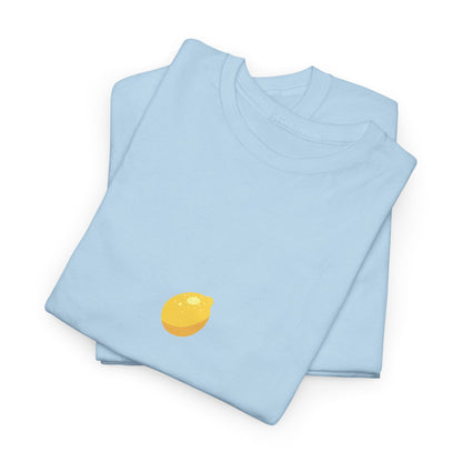 Unisex Minimal Tee with Lemon Embroidery – Casual & Cute