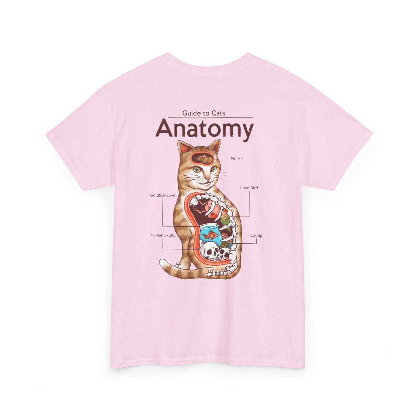 Funny Cat Anatomy Unisex Tee - Mouse, Goldfish Bowl, Love Birds Design