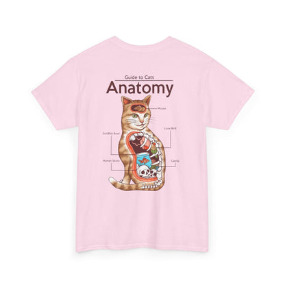 Funny Cat Anatomy Unisex Tee - Mouse, Goldfish Bowl, Love Birds Design