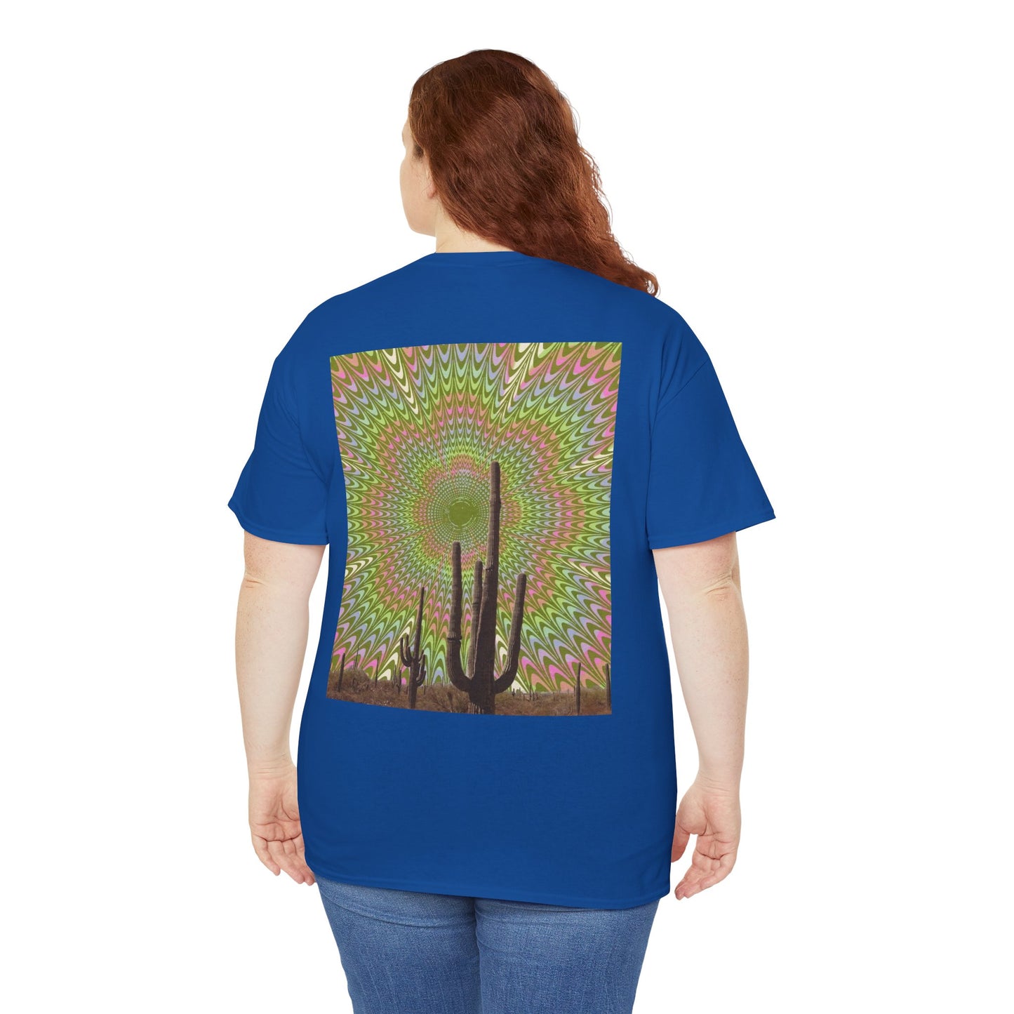 Trippy Western Art with Optical Illusion Cactus - Unisex Garment-DyedTrippy Tee