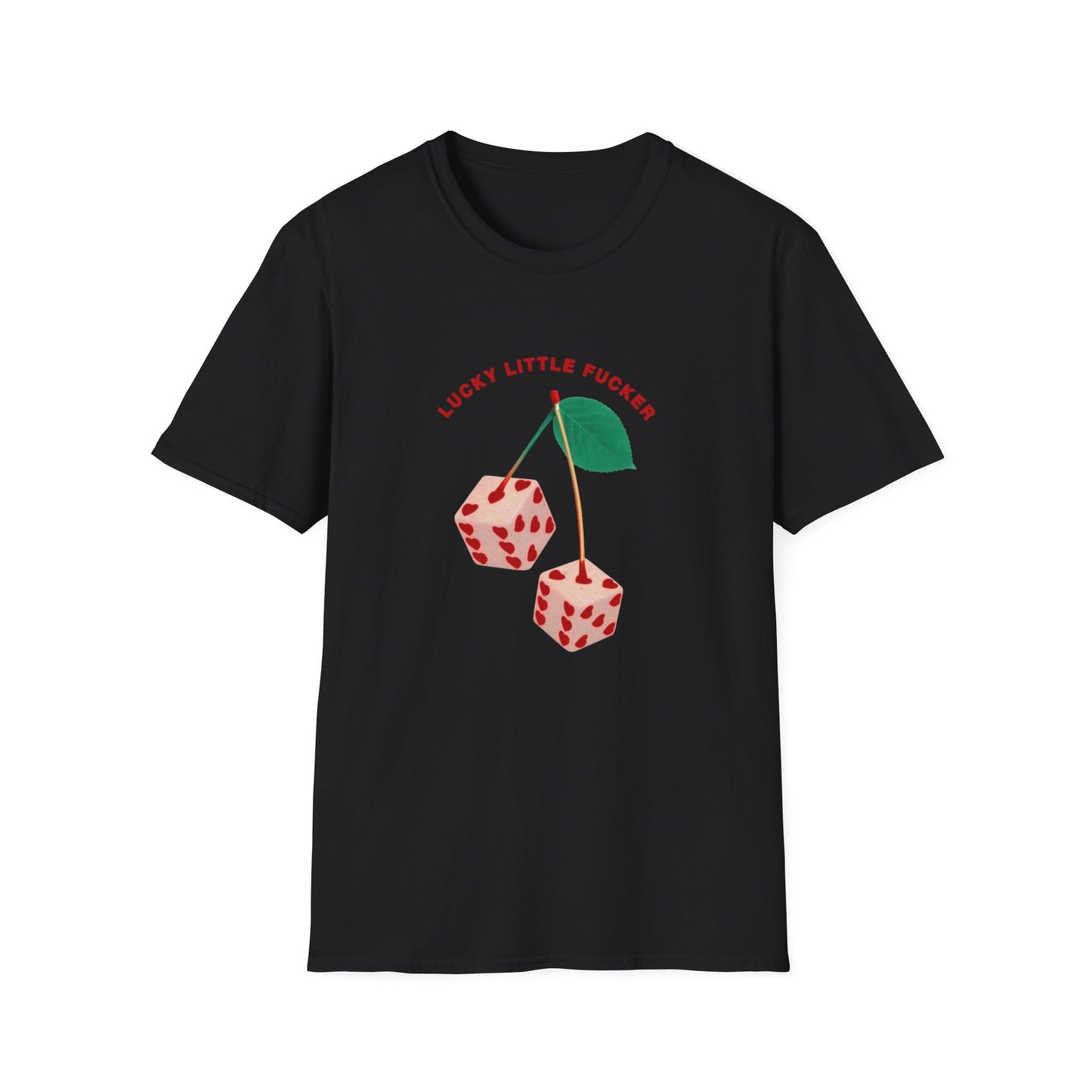 Funny Unisex Softstyle T-Shirt - Lucky Little Fucker Design