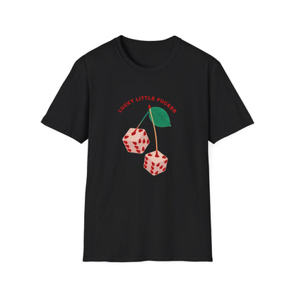 Funny Unisex Softstyle T-Shirt - Lucky Little Fucker Design