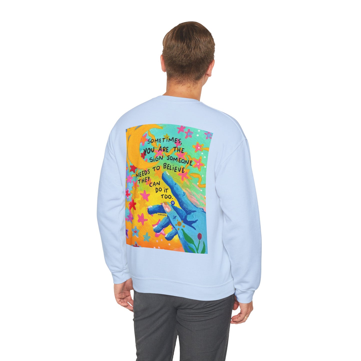 Heavy Blend™ Crewneck Sweatshirt - Good Vibes, Minimalist & Cool Design
