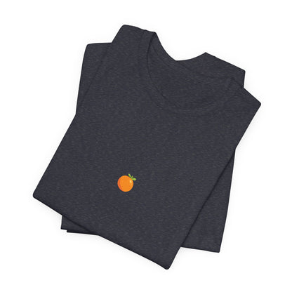 Bright Orange Embroidered Tee – Unisex Casual Citrus Minimalist Orange Design Shirt