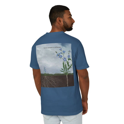 Unisex Garment-Dyed Heavyweight Cotton Tee - Every Growth is Different