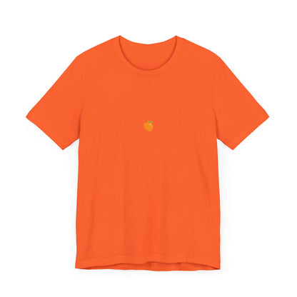 Bright Orange Embroidered Tee – Unisex Casual Citrus Minimalist Orange Design Shirt