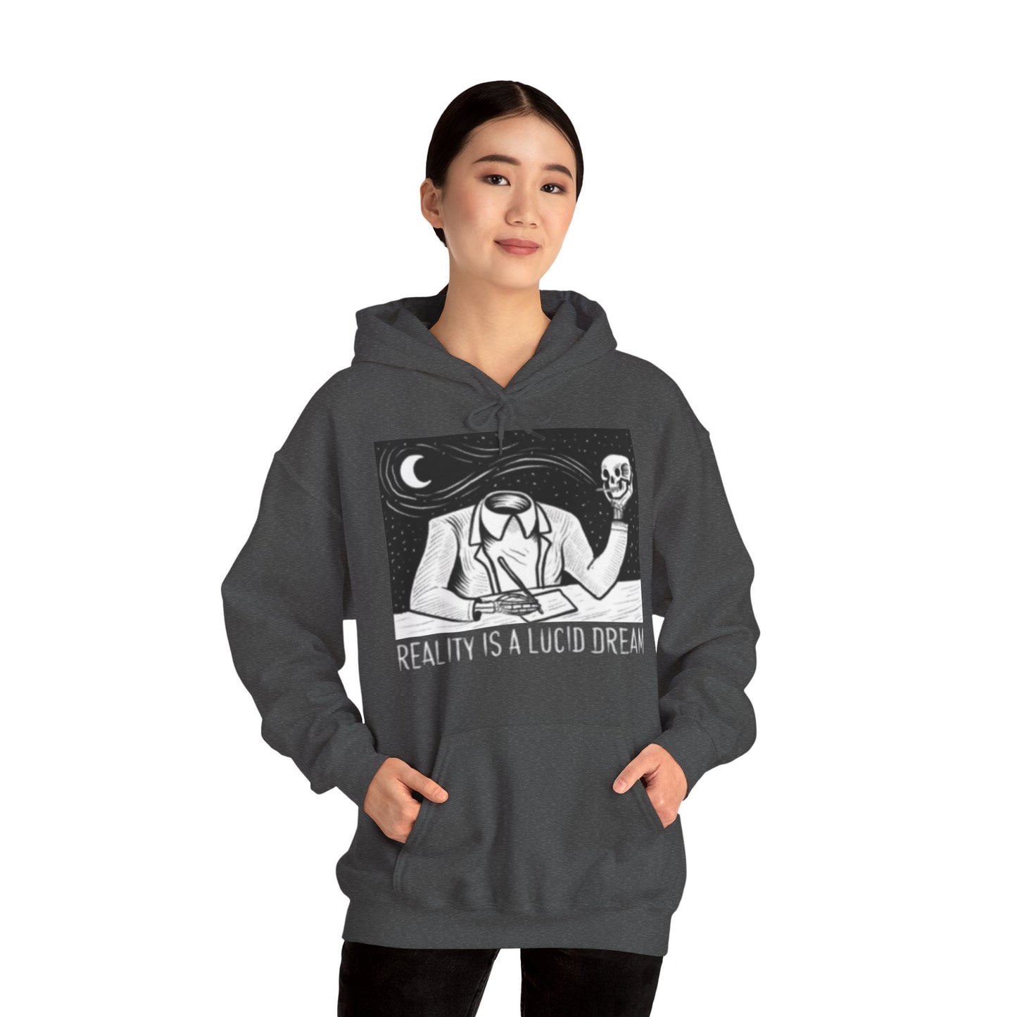 Lucid Dream Unisex Hoodie — Surreal Skull Graphic Design