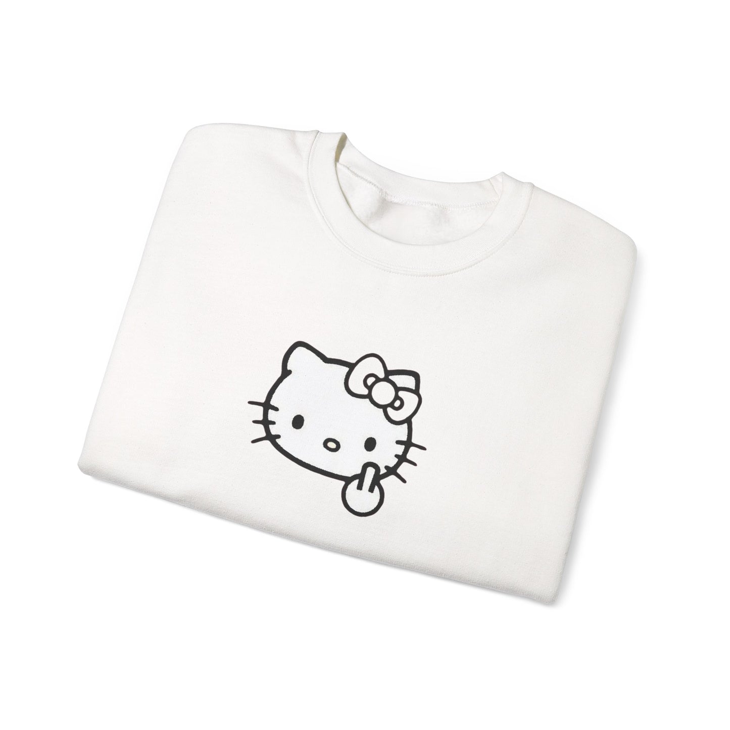 Hello Kitty Middle Finger Crewneck Sweatshirt – Cute Rebel Graphic Sweatshirt