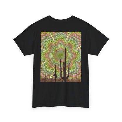 Trippy Western Art with Optical Illusion Cactus - Unisex Garment-DyedTrippy Tee