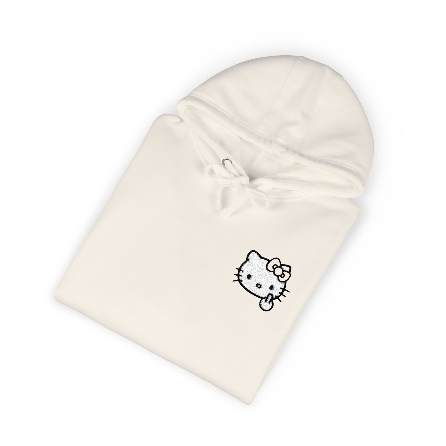 Realistic Hello Kitty Middle Finger Design — Unisex Embroidery Minimalist Hoodie