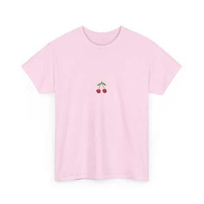 Unisex Heavy Cotton Tee - Cute & Minimalist Cherry Design