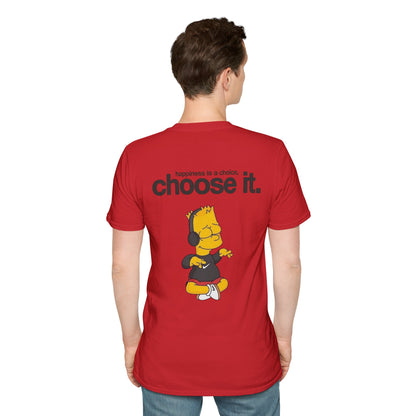 Stylish Unisex T-Shirt — "Choose It" Meditation Bart Graphic Tee