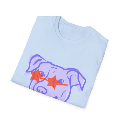 Cool Dog Star Glasses - Unisex Softstyle T-Shirt