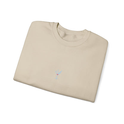 Minimal Cocktail Glass Embroidered Sweatshirt – Fresh & Tangy Summer Vibe