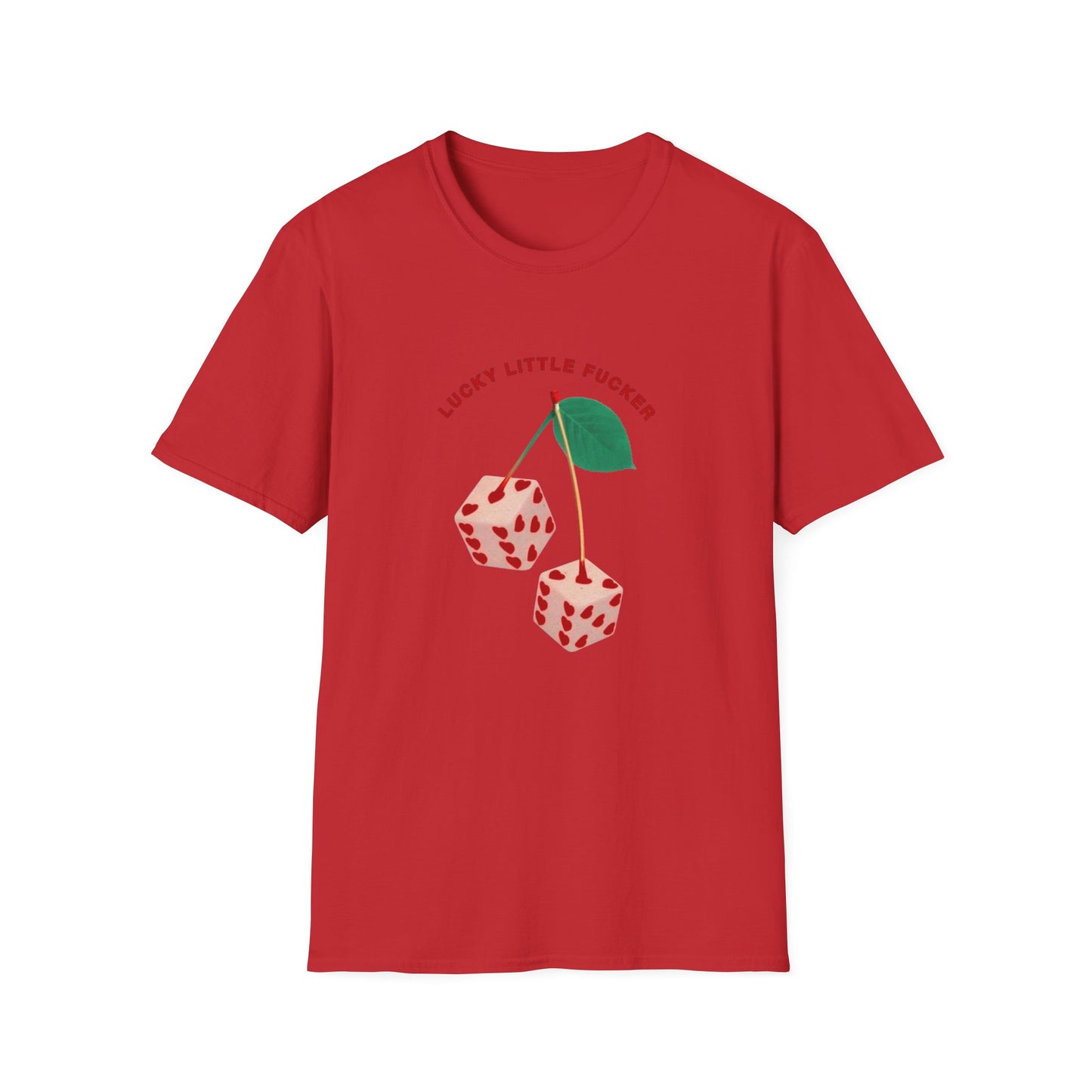 Funny Unisex Softstyle T-Shirt - Lucky Little Fucker Design