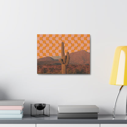 Stretched Canvas with Boho Desert Wall Art – Spiritual Cactus Art