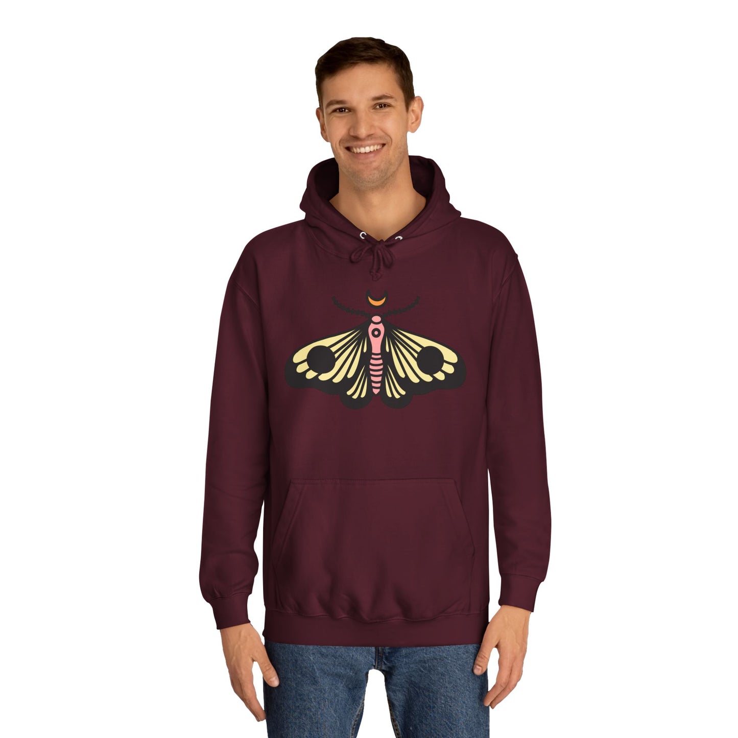 Unisex College Hoodie - Deal with it! - Minimalist Butterfly
