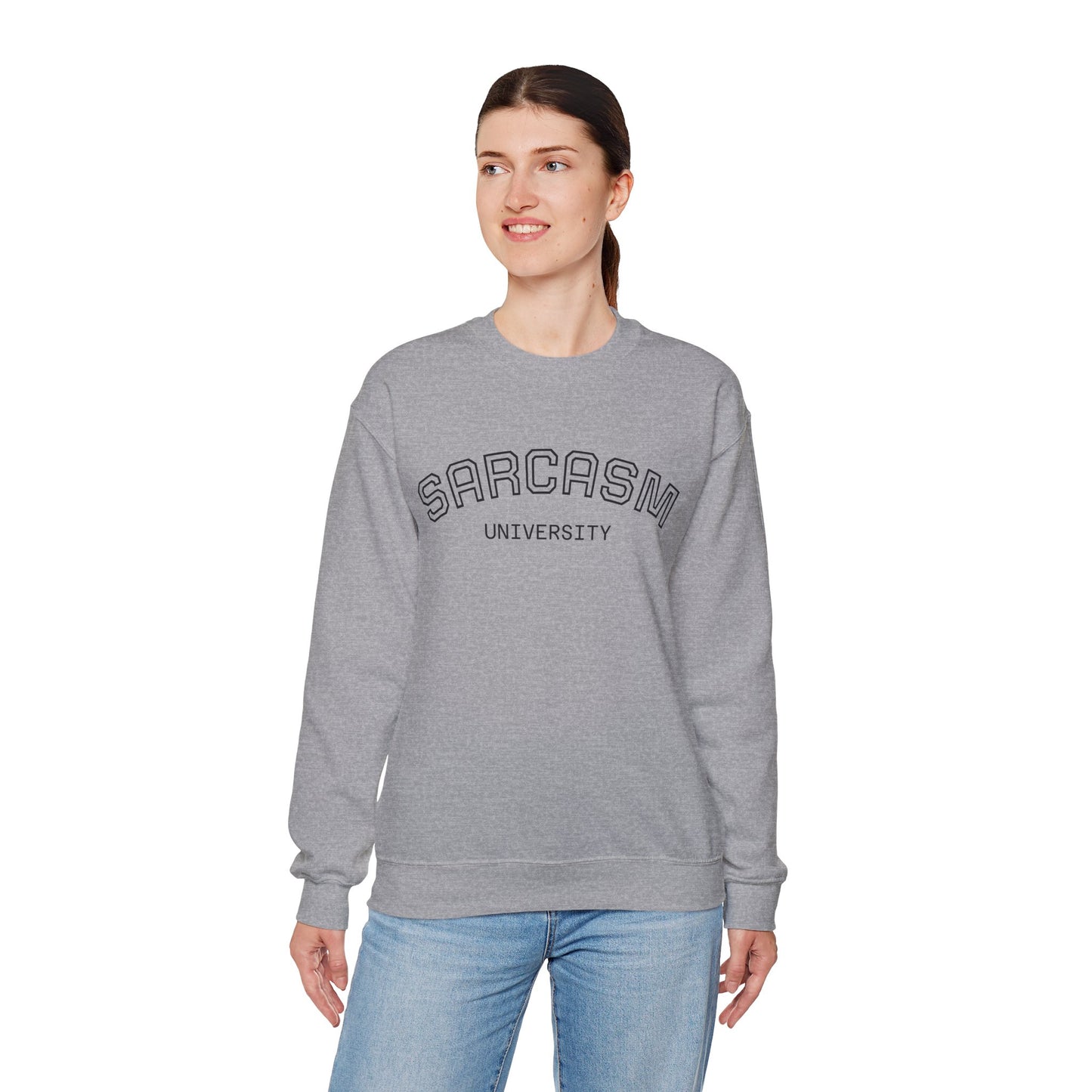 Sarcasm University Crewneck Unisex Sweatshirt — Funny SARCASM UNIVERSITY Pullover