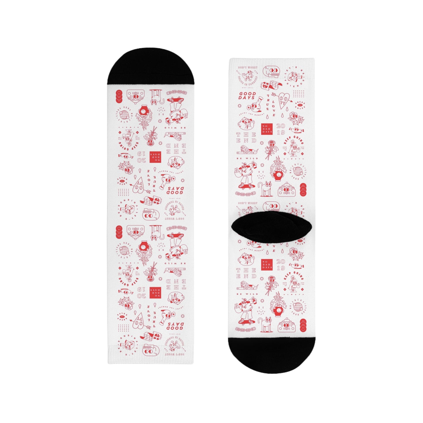 Festive Sublimation Crew Socks - Fun Holiday Design