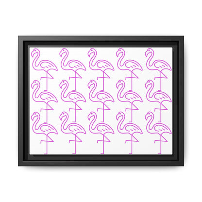 Elegant Flamingo Patterned Wall Art – Minimalist, Cool Matte Canvas, Framed (Multi-color)