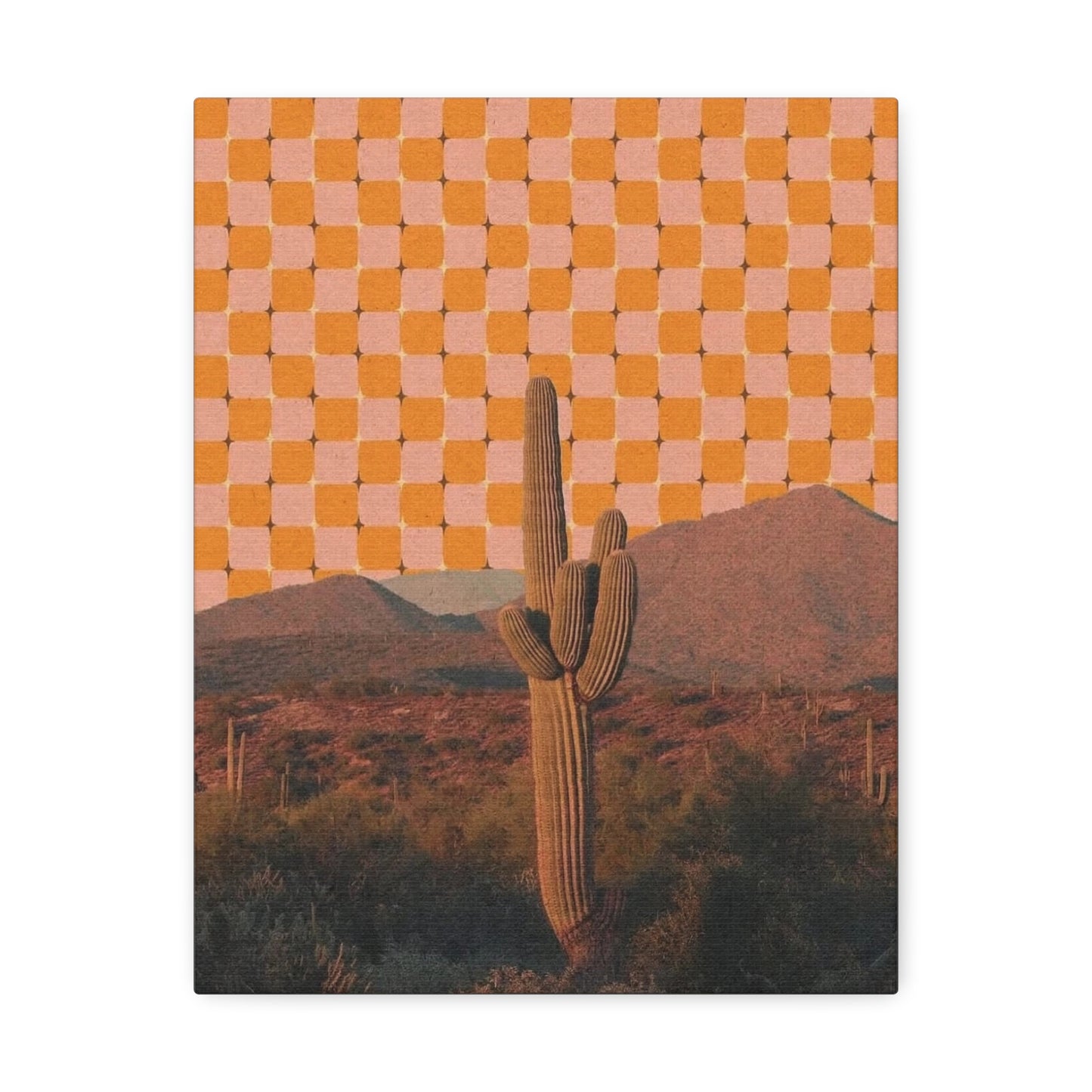 Stretched Canvas with Boho Desert Wall Art – Spiritual Cactus Art