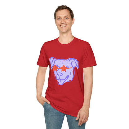 Cool Dog with Star Glasses - Unisex Softstyle T-Shirt