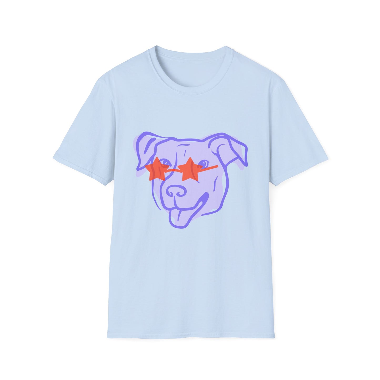 Cool Dog with Star Glasses - Unisex Softstyle T-Shirt