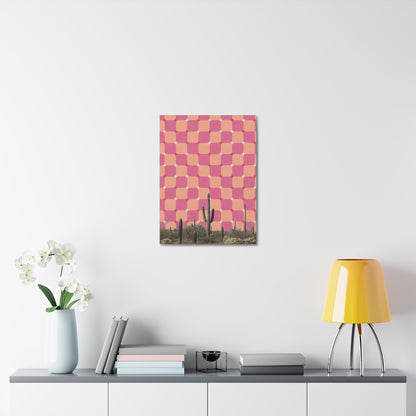 Stretched Canvas with The All-Seeing Desert – Mind-Bending Cactus Poster