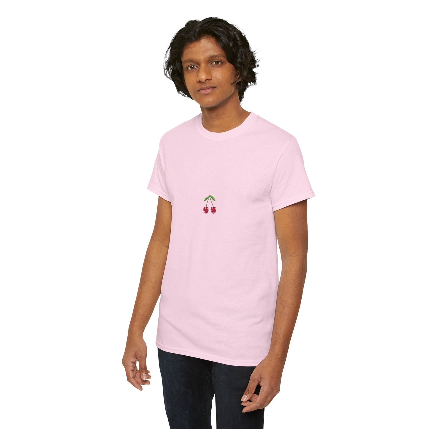 Unisex Heavy Cotton Tee - Cute & Minimalist Cherry Design