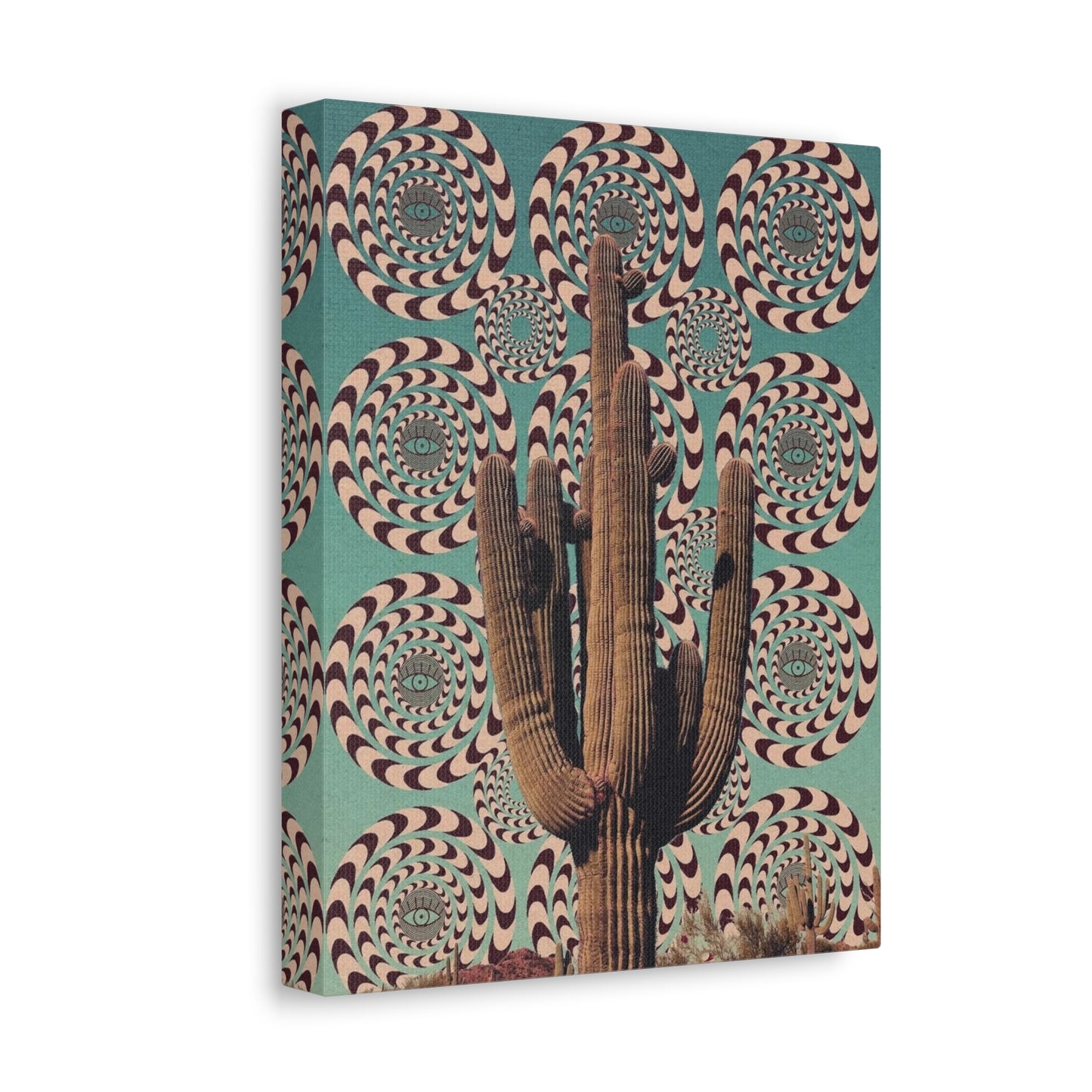 Stretched Canvas with Mystical Cactus Art – Southwest Aesthetic Print