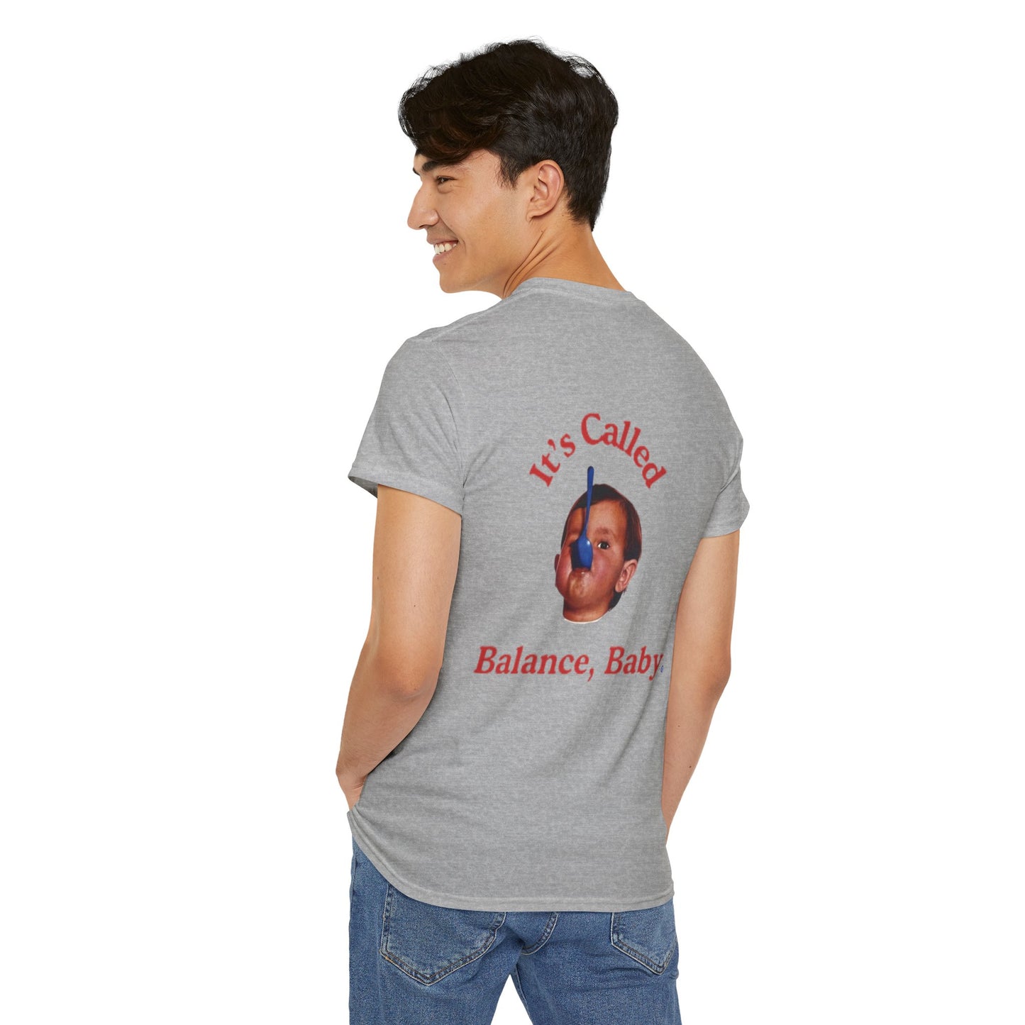 90s Funny Retro Graphic T-Shirt - It's Called Balance, Baby.