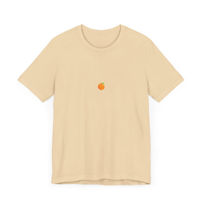 Bright Orange Embroidered Tee – Unisex Casual Citrus Minimalist Orange Design Shirt